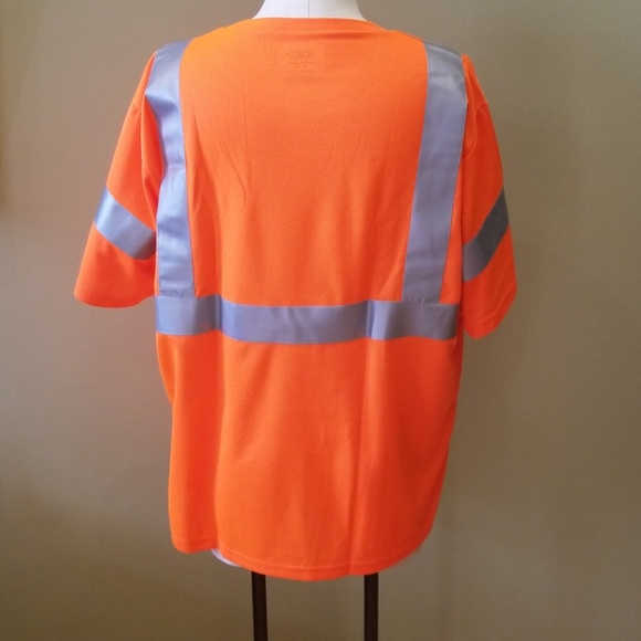 ⛑️CLC HI-VIZ ANSI 2 SHORT SLEEVE ORANGE T-SHIRT - Picture 3 of 8